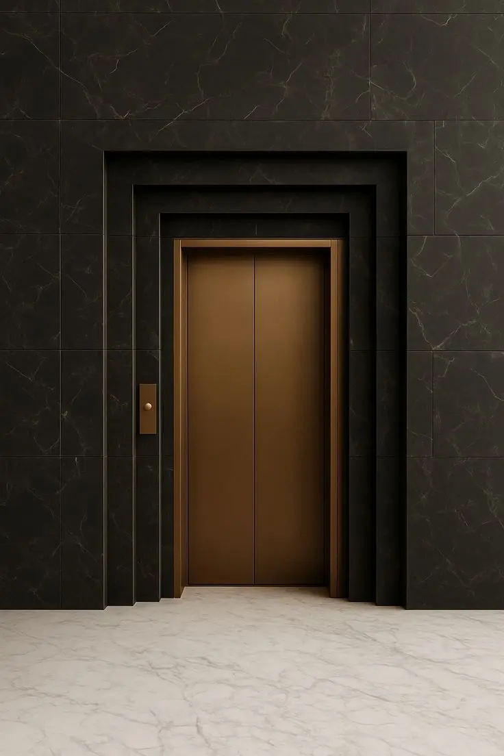 نمونه طراحی کابین آسانسور با مواد مدرن