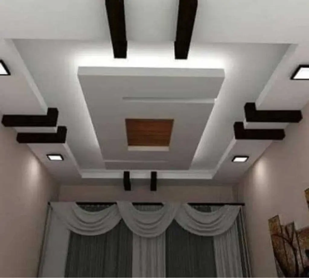 نمونه‌ای از سقف کاذب گچی با طراحی کنگره‌ای