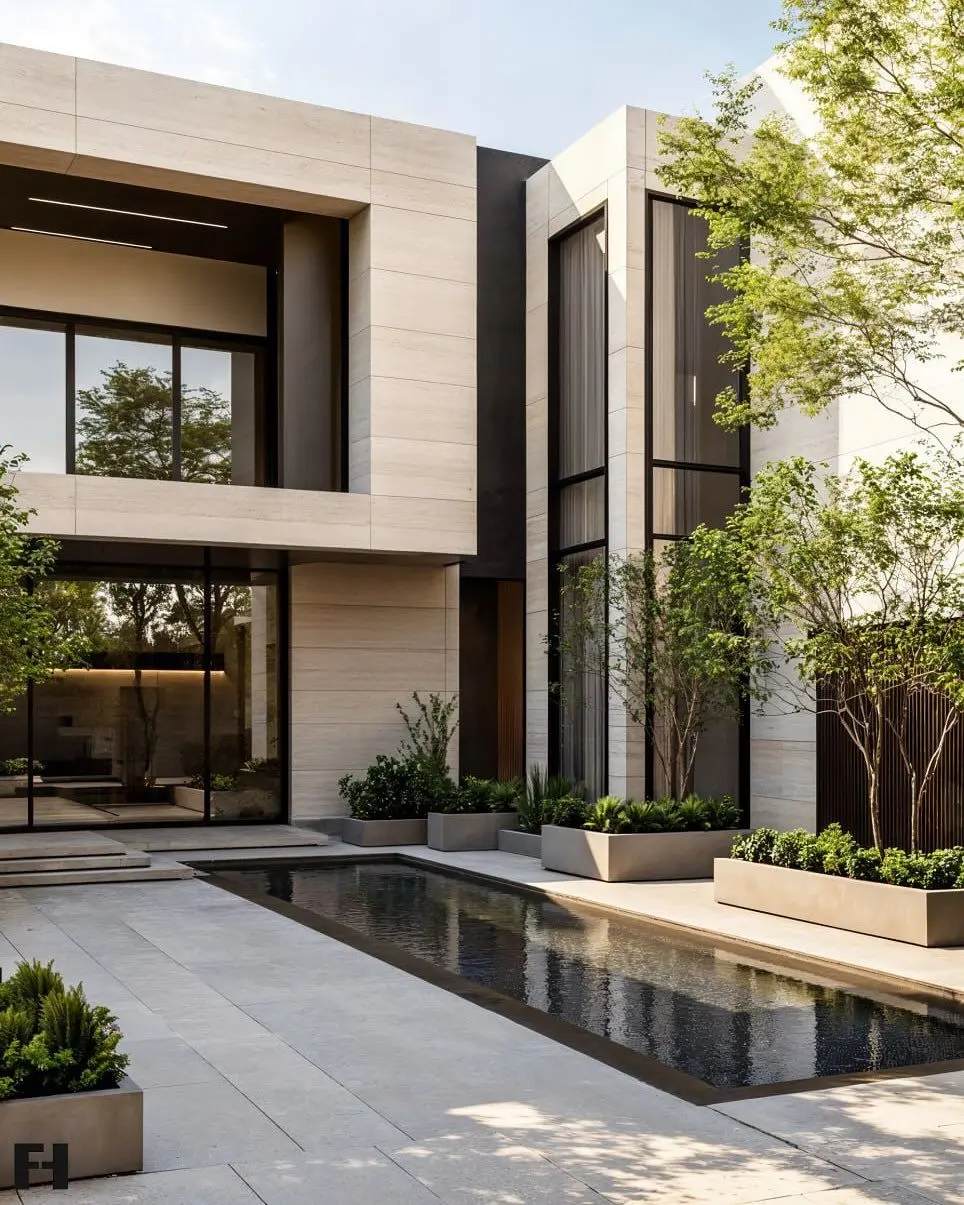 بررسی نقشه و طراحی یک ویلا مدرن توسط مهندس و معمار
