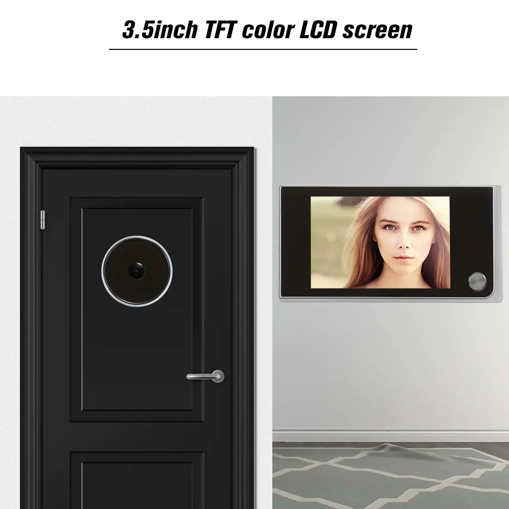 چشمی دیجیتال درب با صفحه نمایش داخلی و طراحی ساده برای استفاده آسان