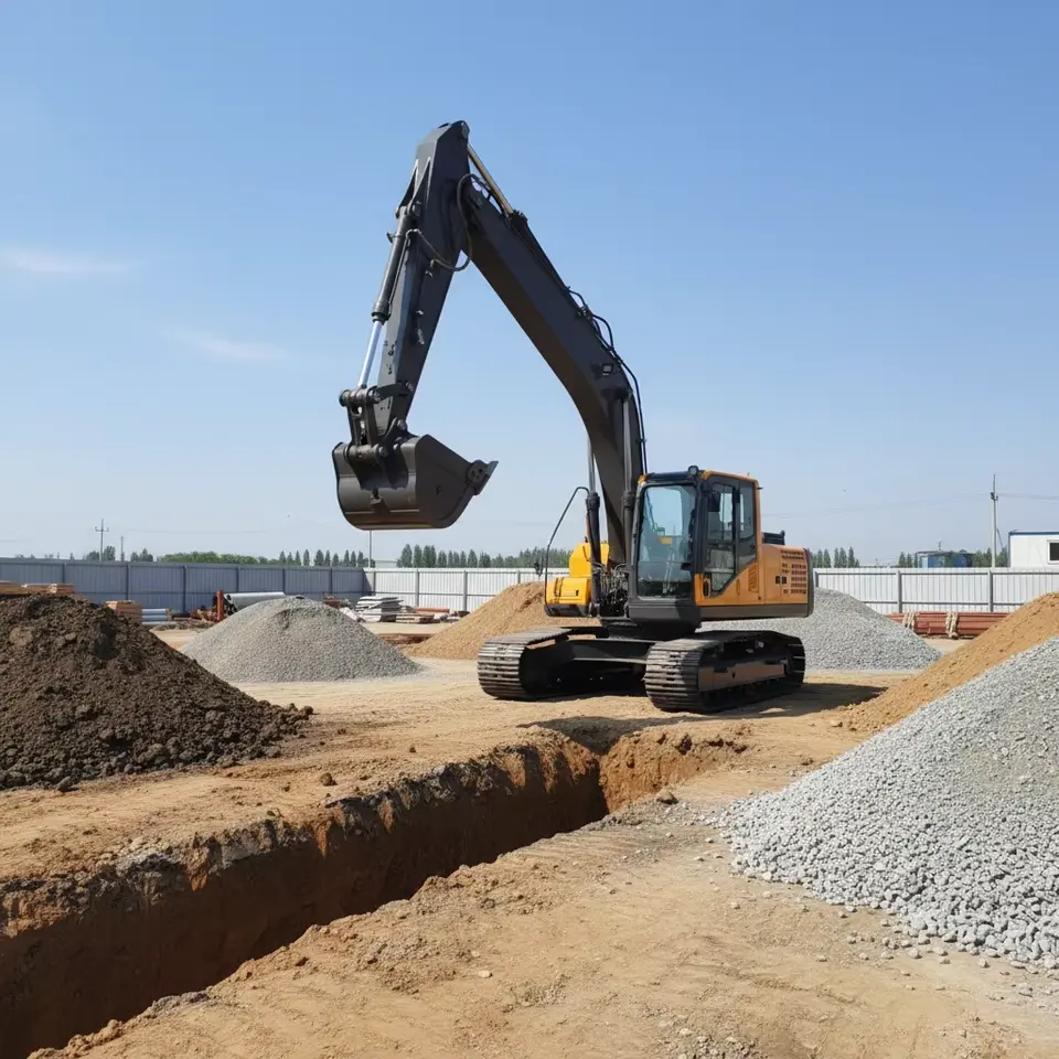 بیل مکانیکی در حال کار در یک معدن با سیستم بارگیری خودکار