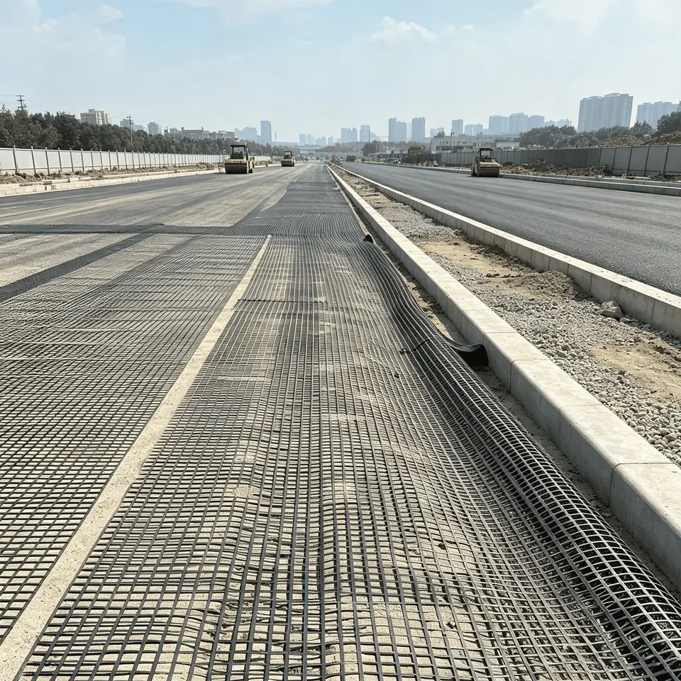 نمونه لایهبندی راه با نمایش زیراساس و اساس راه