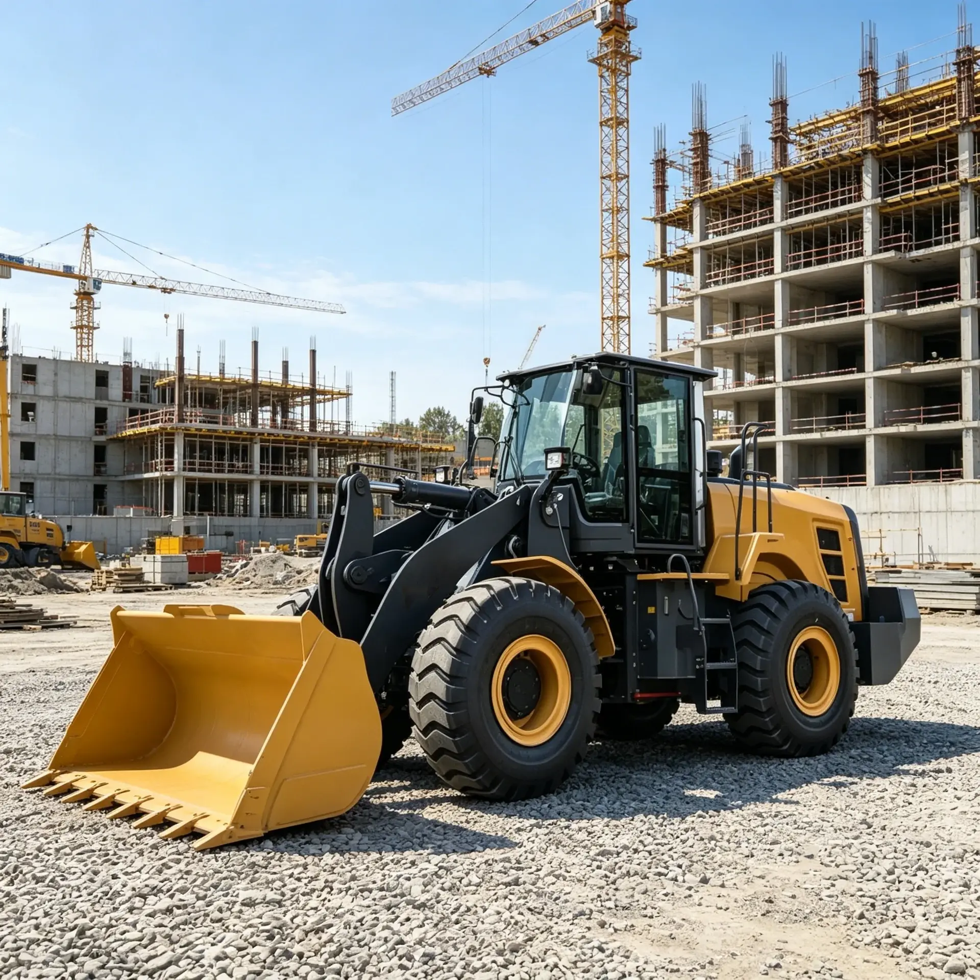 لودر چرخدار سنگین با سیستم هیدرولیک قوی