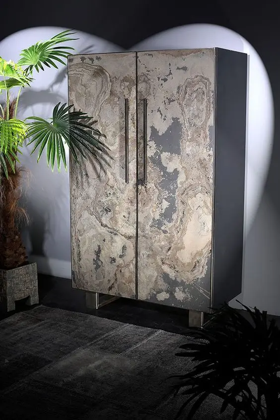نمونه کابینت سنگ طبیعی با صفحه گرانیت در آشپزخانه مدرن