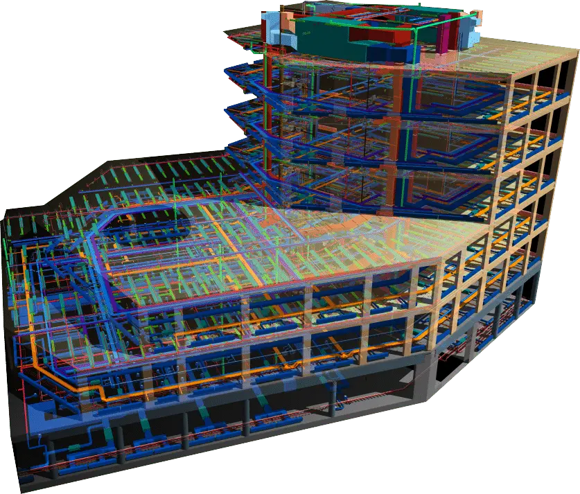 نمونه‌ای از مدل‌سازی اطلاعات ساختمان (BIM) در یک پروژه ساختمانی