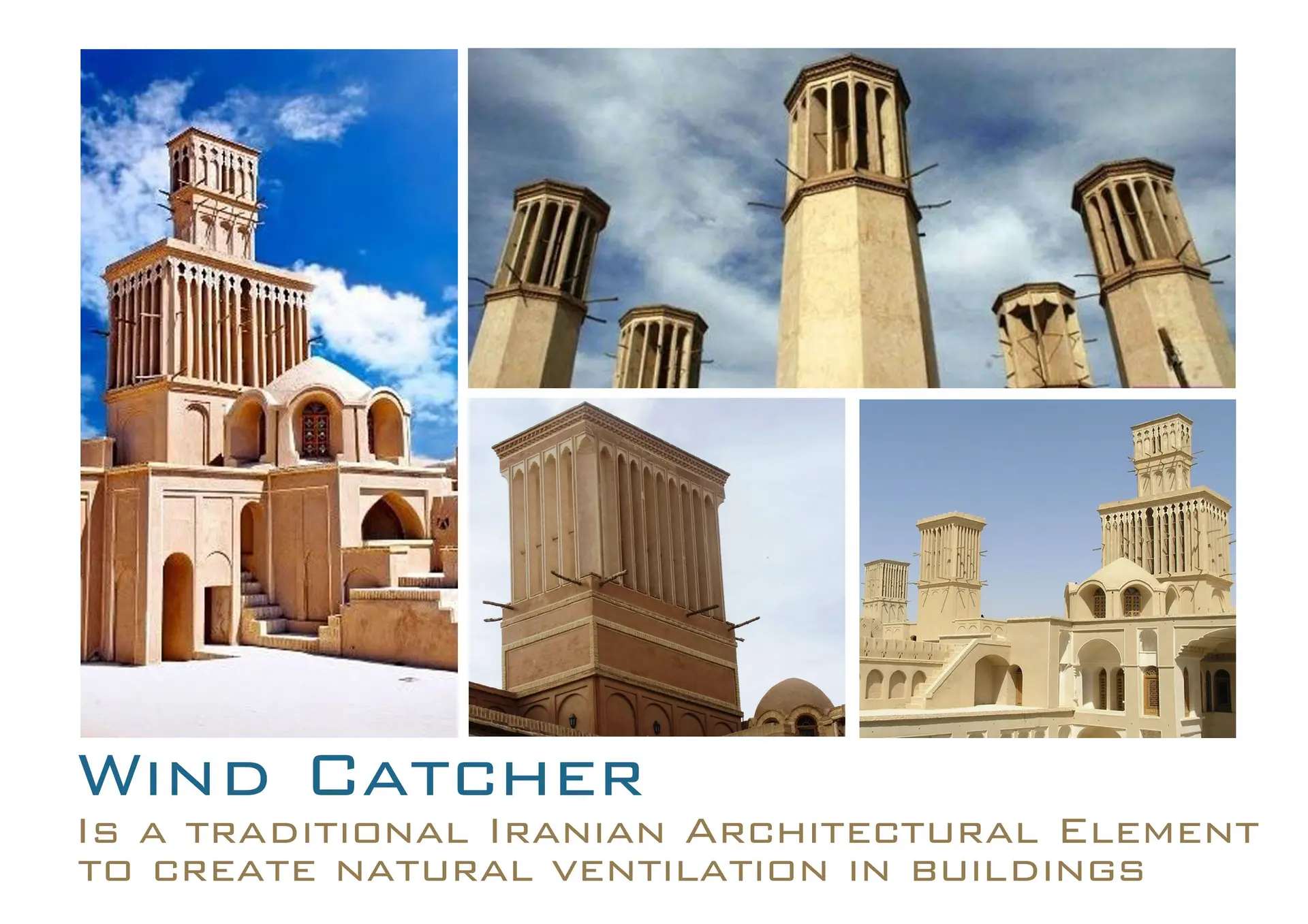 معماری مدرن بادگیر با طراحی هوشمند و کانال‌های هوا