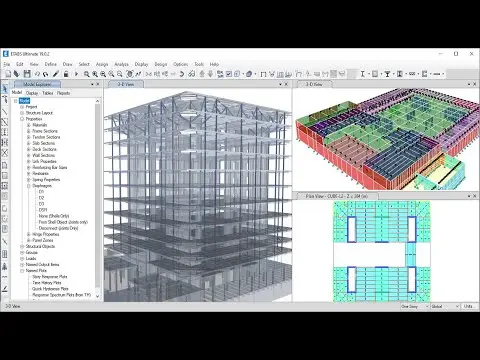 نمونه‌ای از رابط کاربری نرم‌افزار ETABS