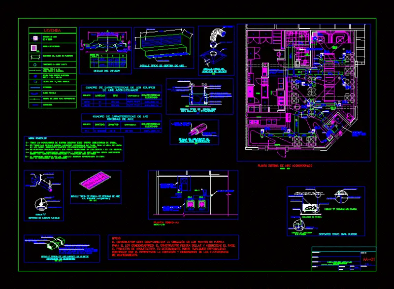 جزئیات نقشه تأسیسات مکانیکی در نرمافزار AutoCAD