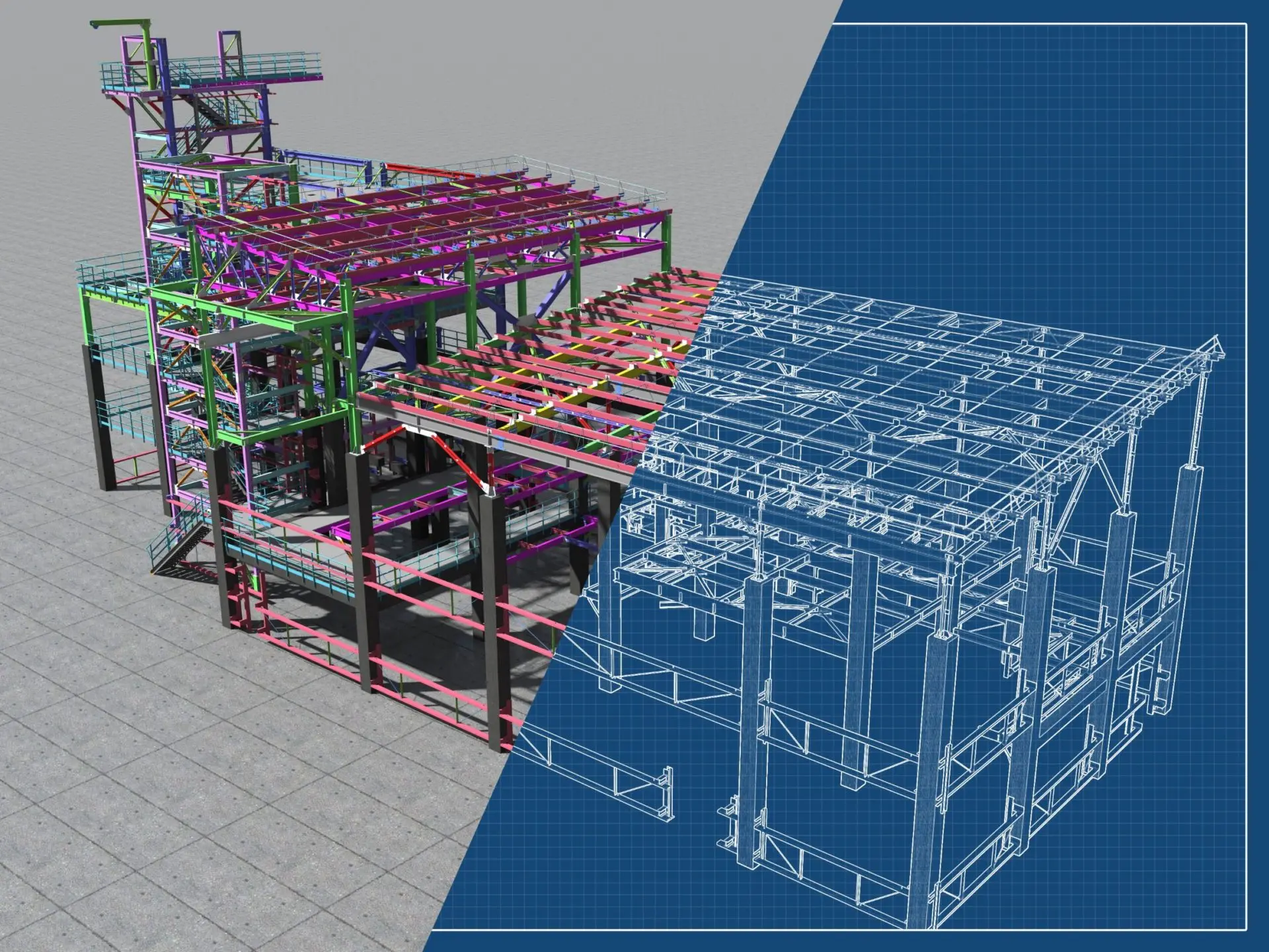 تیم پروژه با استفاده از نرم‌افزار BIM در حال بررسی مدل یکپارچه